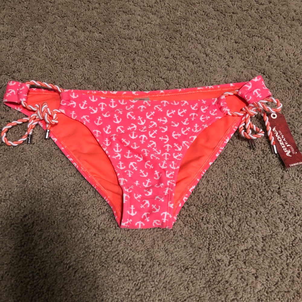 NWT! Arizona coral bikini bottoms w/ white anchors
